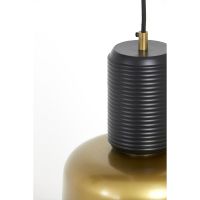 Chania hanglamp Ø20x33 cm - mat zwart-antiek brons