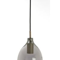 Light & Living Lukaro hanglamp 5L 104x17x36 cm - antiek brons/glas smoke - OUTLET B