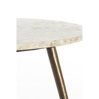 Zeca bijzettafel Ø59x41 cm - taupe marmer+antiek brons