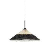 Light & Living Pleated hanglamp Ø60x23 cm - zwart/naturel