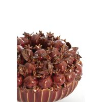 Pomegranate vaas deco Ø28,5x23 cm - keramiek bordeaux