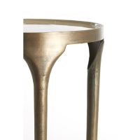 Lapaz bijzettafel set van 2 Ø49,5x36+Ø85x45 cm - antiek brons/taupe