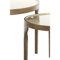 Lapaz bijzettafel set van 2 Ø49,5x36+Ø85x45 cm - antiek brons/taupe