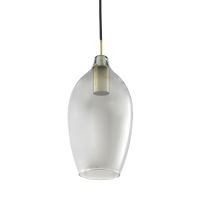 Lukaro hanglamp 3L 100x16,5x32 cm - antiek brons/glas smoke