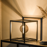 Jadah tafellamp zwart staal 28 cm van het woonmerk Vurna