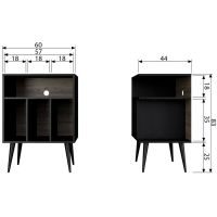 James kastje noten/zwart 83x60x44cm