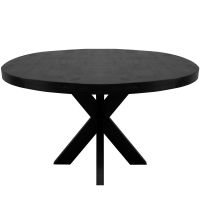 Industrial Dax eettafel rond 140 cm - zwart van het woonmerk Kick Collection
