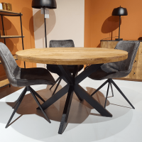 Rocky eettafel mangohout naturel rond van het woonmerk Livingfurn
