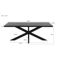 Kala eettafel spider 200x100 cm