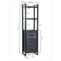 Norris stellingkast met lades 55 cm - zwart