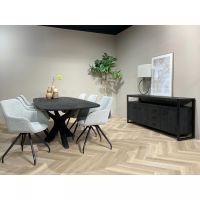 Norris dressoir 210 cm - zwart