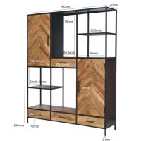 Brooklyn vakkenkast - 160 cm - mangohout - naturel