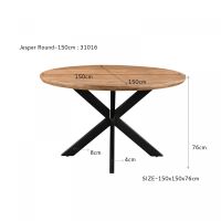 Jesper ronde eettafel - Ø150 cm - hout - naturel