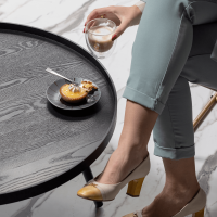 Bijzettafel Mesa Hout L Zwart 34xø60 van het woonmerk WOOOD