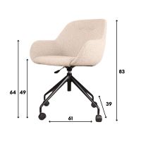 DS4U Milan bureaustoel bouclé - ivoor - OUTLET B