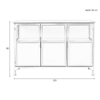 Miya wandkast laag 3-deurs wit van het woonmerk Puur