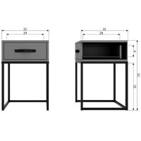 Woood Nachtkastje Morris Grenen Leem