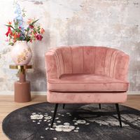 Norah fauteuil velvet zalmroze van het woonmerk DS4U