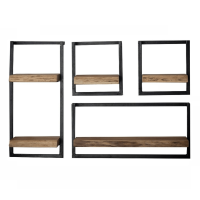 Woody metaal wandplank bundel set van vier 100 cm