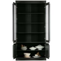 Organize vitrinekast/buffetkast 110 cm grenen matzwart van het woonmerk BePureHome