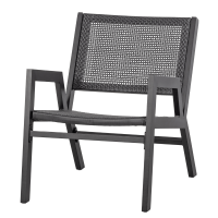 Fauteuil Pem met armleuning aluminium zwart van het woonmerk WOOOD