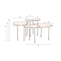 Phyllis bijzettafel set van 3