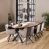 Ramon eetkamerstoel velvet draaibaar antraciet van het woonmerk Fraaai