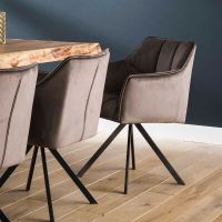 Ramon eetkamerstoel velvet draaibaar antraciet van het woonmerk Fraaai