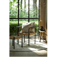 Light & Living Delmar fauteuil - hout donker bruin + zeegras