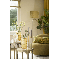 Lapaz bijzettafe set van 2 Ø40x46+Ø36x52 cm - antiek brons/taupe