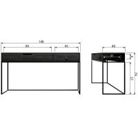 Woood Silas sidetable essen blacknight 140x40cm