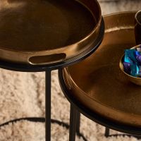 Laure bijzettafel set van 2 - bruin