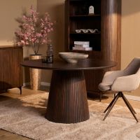 Starfurn Ronde eettafel Solana mangohout 130 cm - bruin