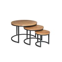 Ronde salontafels Denver - set van 3 - naturel