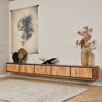 Zwevend tv-meubel RichWood 280 cm - naturel