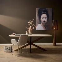 Eettafel Madison 200 cm Deens Ovaal - zand/brons