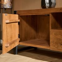 Tv meubel Boaz met deuren en een lade - 150 cm - naturel