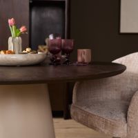 Starfurn Eettafel Madison ø150 cm met kegelpoot - bruin/zand