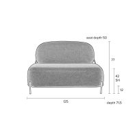 Tamara 2-zitsbank teddy - ivoor