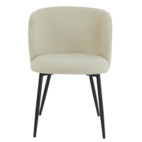 Eetkamerstoel Elyna teddy lichtbeige/mat zwart van het woonmerk Light & Living