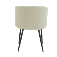 Eetkamerstoel Elyna teddy lichtbeige/mat zwart van het woonmerk Light & Living