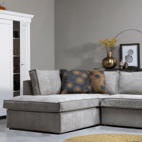 Hoekbank Thomas Links Ribstof Vergrijsd Groen van het woonmerk WOOOD