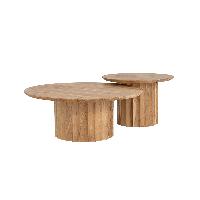 Crotone salontafel set - ø90 / ø60 cm - naturel