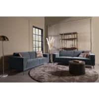 Leeds 3-zits + 2,5-zitsbank - blauw/zwart