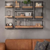 Fraaai Woody metaal wandplank 30x100 cm