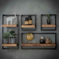 Fraaai Woody metaal wandplank 65 cm - OUTLET B
