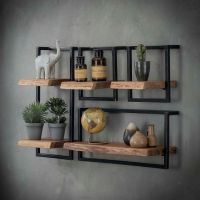 Fraaai Woody metaal wandplank 65 cm - OUTLET B