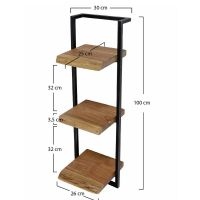 Fraaai Woody metaal wandplank 30x100 cm