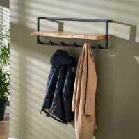 Fraaai Woody kapstok metaal met plank en 6 haken - OUTLET B