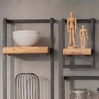 Woody Metaal Wandplank - Bundel Set van Vijf 100x100 cm